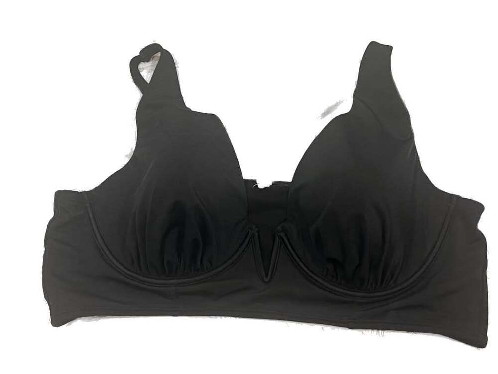 Cacique Lightly Lined Plunge Underwire Midkini Swimsuit Top